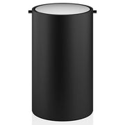 Stone 11.8" Waste Bin with Revolving Lid by Decor Walther Trash Cans & Wastebaskets Decor Walther Black Stainless Steel 