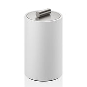 Stone DMD Medium Canister with Lid, 5.3" by Decor Walther Decor Walther White Stainless Steel Matte 