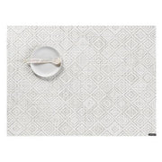 Chilewich: Mosaic Woven Vinyl Placemats Set of 4 & Table Runners Placemat Chilewich Rectangle Grey 