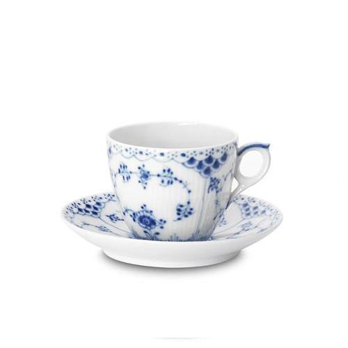 Royal Copenhagen - White Fluted Full Lace Coffee Cup & Saucer 5 oz