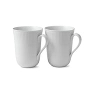White Fluted Mug, Set of 2 by Royal Copenhagen Dinnerware Royal Copenhagen 11 oz 