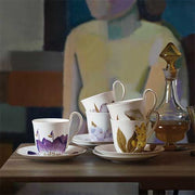 Flora High Handle Cup & Saucer, Tulip, 9 oz. by Royal Copenhagen Coffee & Tea Cups Royal Copenhagen 
