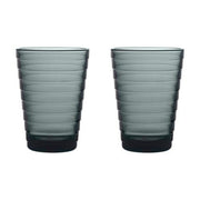 Glass Tumblers by Aino Aalto, Set of 2 for Iittala Glassware Iittala 11 oz Dark Grey 