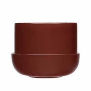 Nappula Ceramic Planter with Saucer, 6.75" x 5" by Matti Klenell by Iittala Planter Iittala Brown 