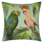 Parrot and Palm Azure 20" Square Pillow by John Derian John Derian 
