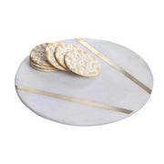 Agra White Marble Round Cheese or Serving Tray by BIDK Home Cheese Tray BIDK Home 8" 