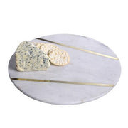 Agra White Marble Round Cheese or Serving Tray by BIDK Home Cheese Tray BIDK Home 12" 