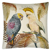 Parrot and Palm Parchment 20" Square Pillow by John Derian John Derian 