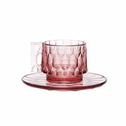 Jellies Coffee Cup & Saucer 2", Set of 4 by Patricia Urquiola for Kartell Dinnerware Kartell Pink 
