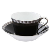 Lotos Ibis Black Saucer for 5.4 oz. High Coffee or Teacup by Wolfgang von Wersin for Nymphenburg Porcelain Dinnerware Nymphenburg Porcelain 