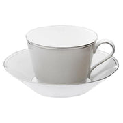 Lotos Greige with Platinum Rim Saucer for High Tea or Coffee Cup, 5.4 oz. by Wolfgang von Wersin for Nymphenburg Porcelain Dinnerware Nymphenburg Porcelain 
