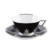 Pearl Black Platinum Low Cup Saucer, 5.9" by Nymphenburg Porcelain Nymphenburg Porcelain 