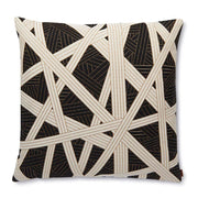 Nastri Black Square Decorative Pillow by Missoni Home Throw Pillows Missoni Home 24" x 24" 