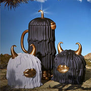 Haas Mojave Coffee and Tea Pot, White/Gold by L'Objet Dinnerware L'Objet 