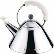 Classic Water Tea Kettle with Bird 9093 by Michael Graves for Alessi Water Kettle Alessi White 