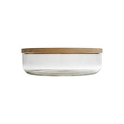 Bathroom Container Glass Collection by Vincent Van Duysen for When Objects Work Container When Objects Work Transparent Glass Oak Lid 11.8" x 2.8"h; .79" Lid