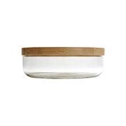 Bathroom Container Glass Collection by Vincent Van Duysen for When Objects Work Container When Objects Work Transparent Glass Oak Lid 11.8" x 2.8"h; 1.2" Lid