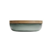 Bathroom Container Glass Collection by Vincent Van Duysen for When Objects Work Container When Objects Work Black Glass Oak Lid 11.8" x 2.8"h; 1.2" Lid