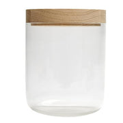 Bathroom Container Glass Collection by Vincent Van Duysen for When Objects Work Container When Objects Work Transparent Glass Oak Lid 5.9" x 6.7"h; 1.2" Lid