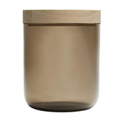 Bathroom Container Glass Collection by Vincent Van Duysen for When Objects Work Container When Objects Work Brown Glass Oak Lid 5.9" x 6.7"h; 1.2" Lid