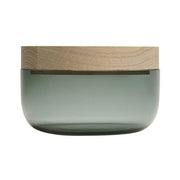 Bathroom Container Glass Collection by Vincent Van Duysen for When Objects Work Container When Objects Work Black Glass Oak Lid 5.9" x 2.8"; 1.2" Lid
