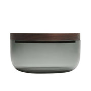Bathroom Container Glass Collection by Vincent Van Duysen for When Objects Work Container When Objects Work Black Glass Walnut Lid 5.9" x 2.8"; .79" Lid