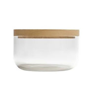 Bathroom Container Glass Collection by Vincent Van Duysen for When Objects Work Container When Objects Work Transparent Glass Oak Lid 5.9" x 2.8"; .79" Lid