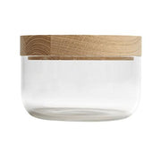 Bathroom Container Glass Collection by Vincent Van Duysen for When Objects Work Container When Objects Work Transparent Glass Oak Lid 5.9" x 2.8"; 1.2" Lid