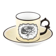 Herbariae Set of 2 Coffee Cup & Saucer, Green and Yellow by Christian Lacroix for Vista Alegre Dinnerware Vista Alegre 