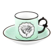 Herbariae Set of 2 Coffee Cup & Saucer, Green and Yellow by Christian Lacroix for Vista Alegre Dinnerware Vista Alegre 