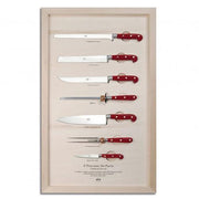 Wall Displays of 7 Serving Knives with Lucite Handles by Berti Knive Set Berti Red lucite 