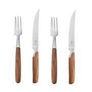 Steak Fork and Knife Set, 2 Sets by Sarah Wiener for Pott Germany Knife Pott Germany Plum Wood 