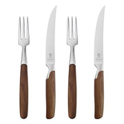Steak Fork and Knife Set, 2 Sets by Sarah Wiener for Pott Germany Knife Pott Germany Walnut Wood 
