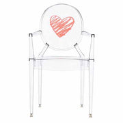 Lou Lou Ghost Special Edition Armchair by Philippe Starck for Kartell Chair Kartell Crystal Heart 