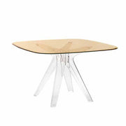 Sir Gio Square Dining Table by Philippe Starck for Kartell Furniture Kartell Bronze Top/Transparent Frame 