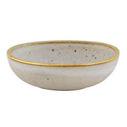 Gold Stone Stoneware Bowl, White by Casa Alegre Dinnerware Casa Alegre 