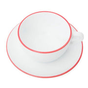 Verona Red Rimmed Latte Cup and Saucer, 11.8 oz by Ancap Cup Ancap 