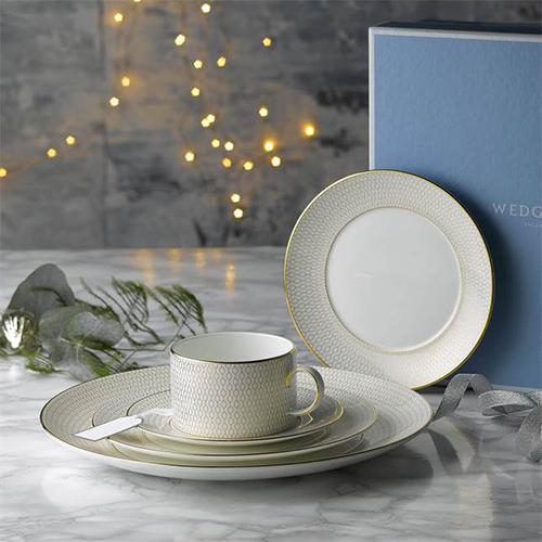 Gio Gold Accent Espresso Cup & Saucer, Set of 4 by Wedgwood