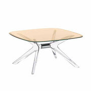 Blast Square Side Table, 15.75" by Philippe Starck for Kartell Furniture Kartell Bronze Top/Chrome/Transparent Frame 
