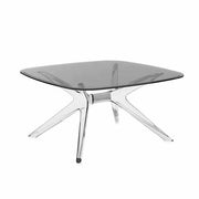 Blast Square Side Table, 15.75" by Philippe Starck for Kartell Furniture Kartell Smoke Top/Chrome/Transparent Frame 