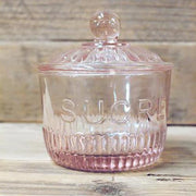Sucre French-Style Depression Glass Sugar Bowl Kitchen Amusespot Pink 