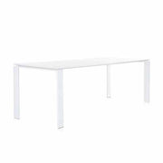 Four Rectangular Table with Soft Touch, 74 3/4" x 35 3/7" by Ferruccio Laviani for Kartell Furniture Kartell White/White 