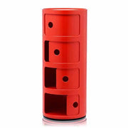 Componibili Classic 4 Element Storage Unit by Anna Castelli Ferrieri for Kartell Furniture Kartell Red 