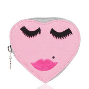 Lovely Lashes Canvas Heart Purse by Emma Lomax London Makeup Bag Emma Lomax Pink 