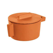 Terracotto Cast Iron Sauce Pot with Lid, 4", 10 oz. by Sambonet Cookware Sambonet Curry/Orange 