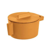 Terracotto Cast Iron Sauce Pot with Lid, 4", 10 oz. by Sambonet Cookware Sambonet Vanilla/Yellow 