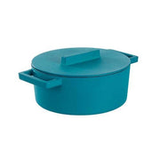 Terracotto Cast Iron Round Casserole Pot with Lid, Anise/Blue by Sambonet Cookware Sambonet 