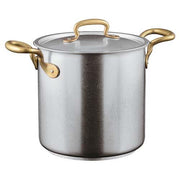 1965 Vintage Stainless Steel Stock Pot with Lid, 2 Handles by Sambonet Cookware Sambonet 