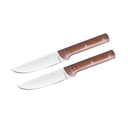 Porterhouse Steak Knife Set, 2 pieces, Smooth Blade, Wood Handle by Sambonet Steak Knife Sambonet 