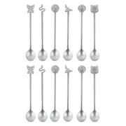 Living 12-Piece Party Fashion Party Spoons Set by Sambonet Spoon Sambonet Antique Finish 